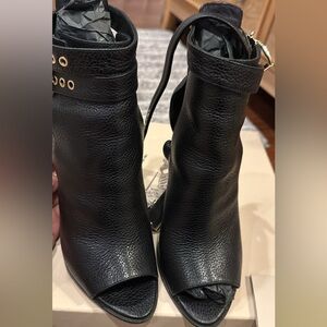 Burberry lambskin peep toe ankle boot